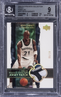 2003-04 UD "Exquisite Collection"  Patch Parallel #21P Kevin Garnett Patch Card (#06/10) - BGS MINT 9